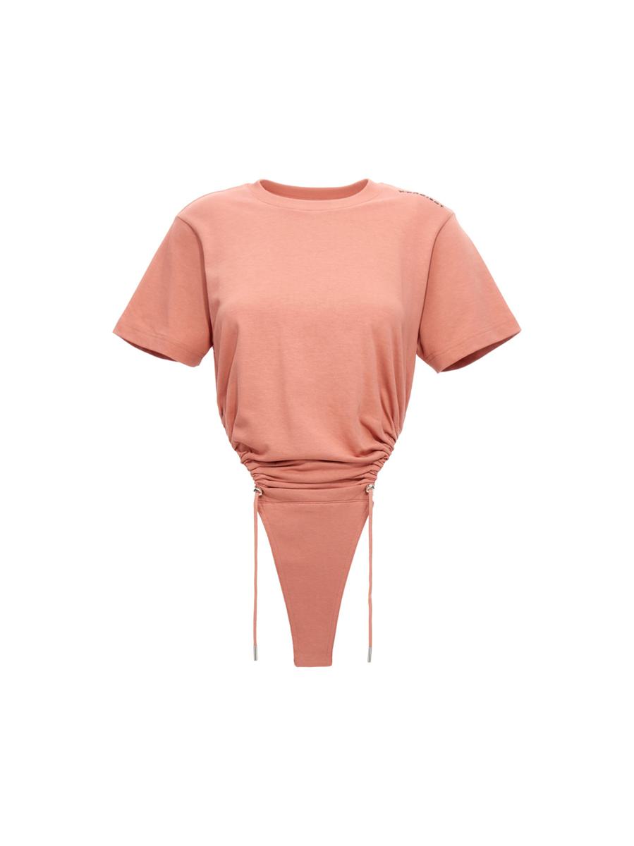 Shop Y/project Body Ruched Ricamo Logo In Pink