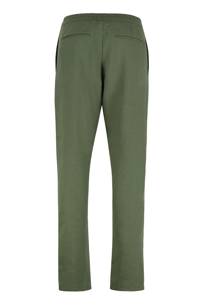 Canali Drawstring Wool-blend Regular Trousers In Green