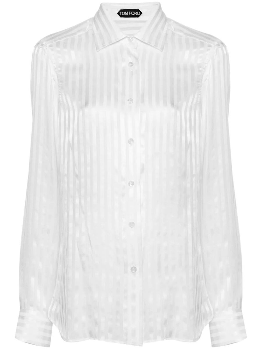 Shop Tom Ford Striped Silk Shirt Clothing In White