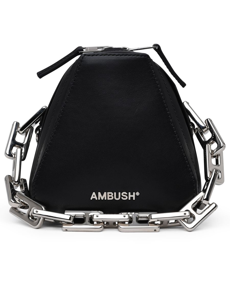 Shop Ambush Small Leather Crossbody Bag In Black
