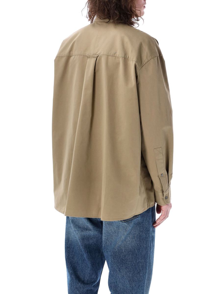 Studio Nicholson Collared Shirt With Long Sleeves And Back Yoke In Brown