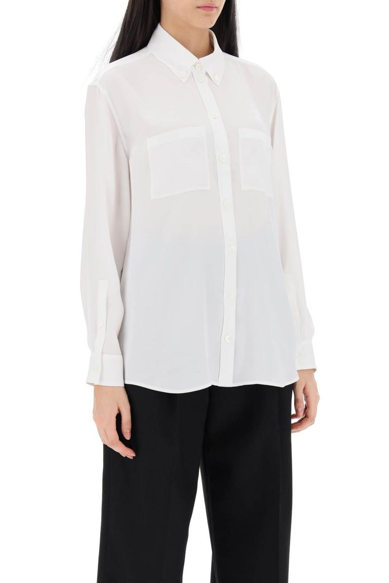 Shop Burberry Ivanna Shirt With Ekd Pattern In Bianco