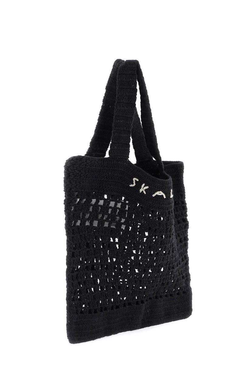 Shop Skall Studio Evalu Crochet Handbag In 9 In Nero
