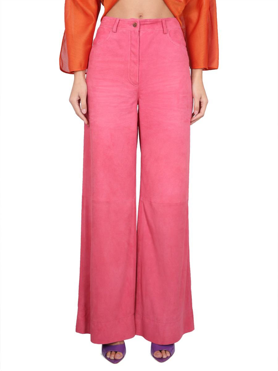 Alberta Ferretti Wide Pants In Pink