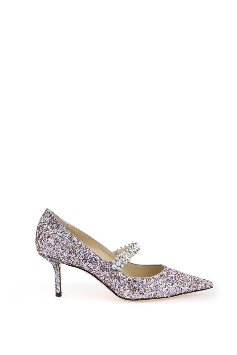 Shop Jimmy Choo Bing 65 Pumps With Glitter And Crystals In Rosa