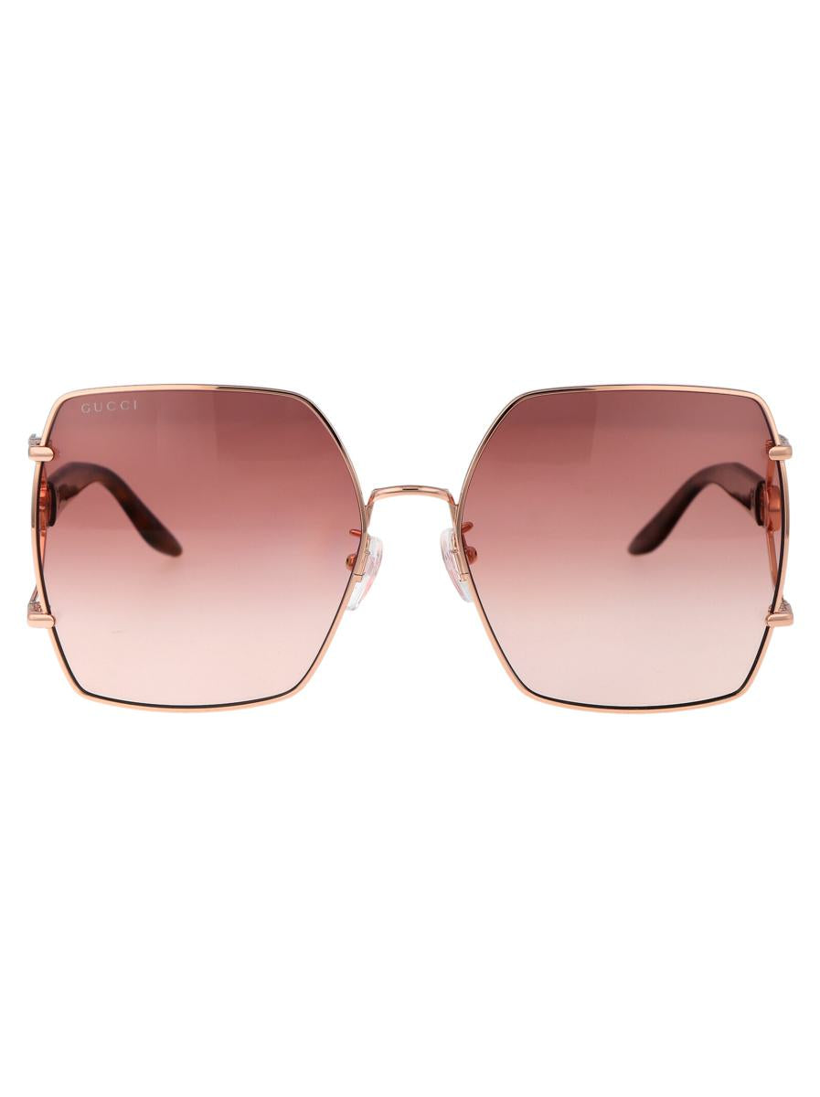 Shop Gucci Sunglasses In 004 Gold Havana Red