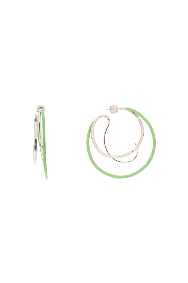 Shop Panconesi 'double Kilter' Earrings In Verde