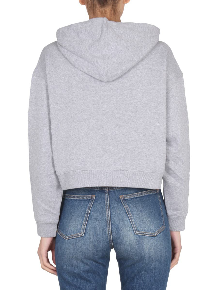 Shop Stella Mccartney Sweatshirt With Logo Embroidery In Grey