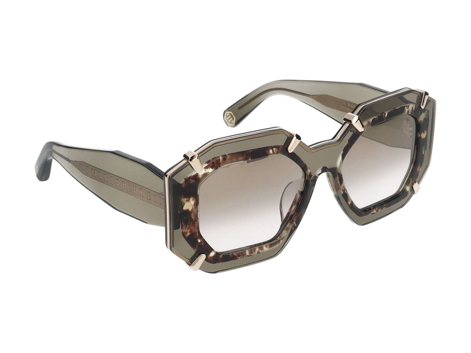 Shop Philipp Plein Sunglasses In Green Transparent Glossy