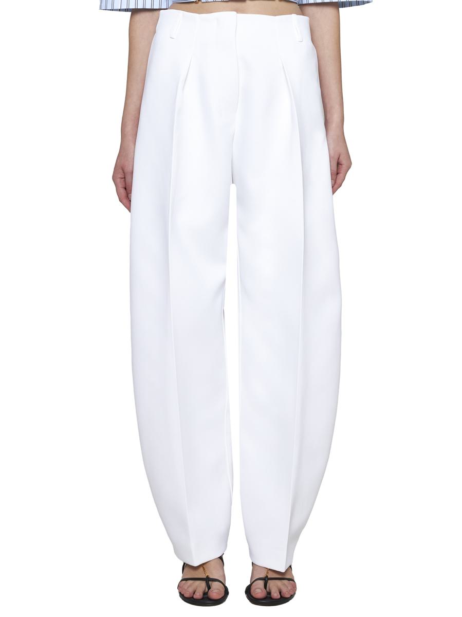 Shop Jacquemus Trousers In White