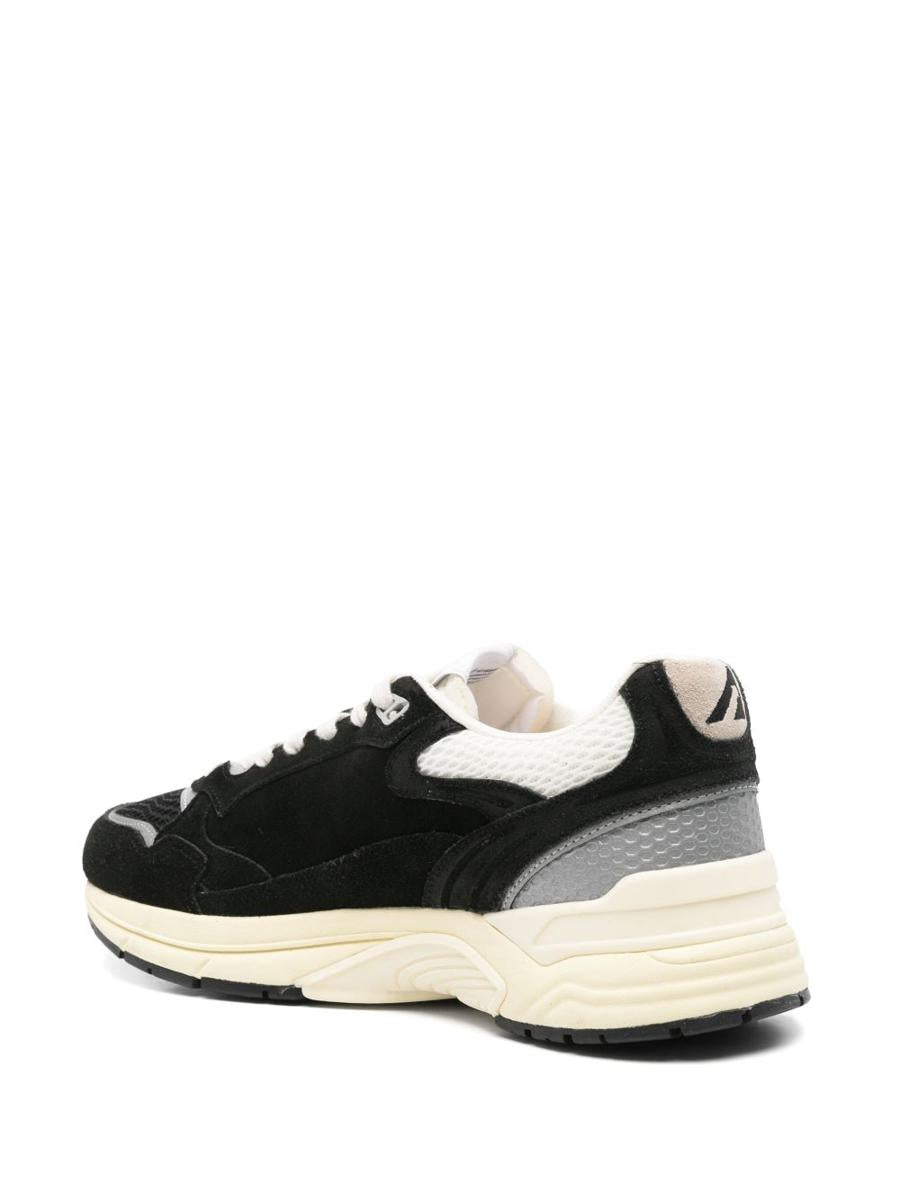 Autry Hyperway Sneakers In Black Mesh And Velvet In Multi