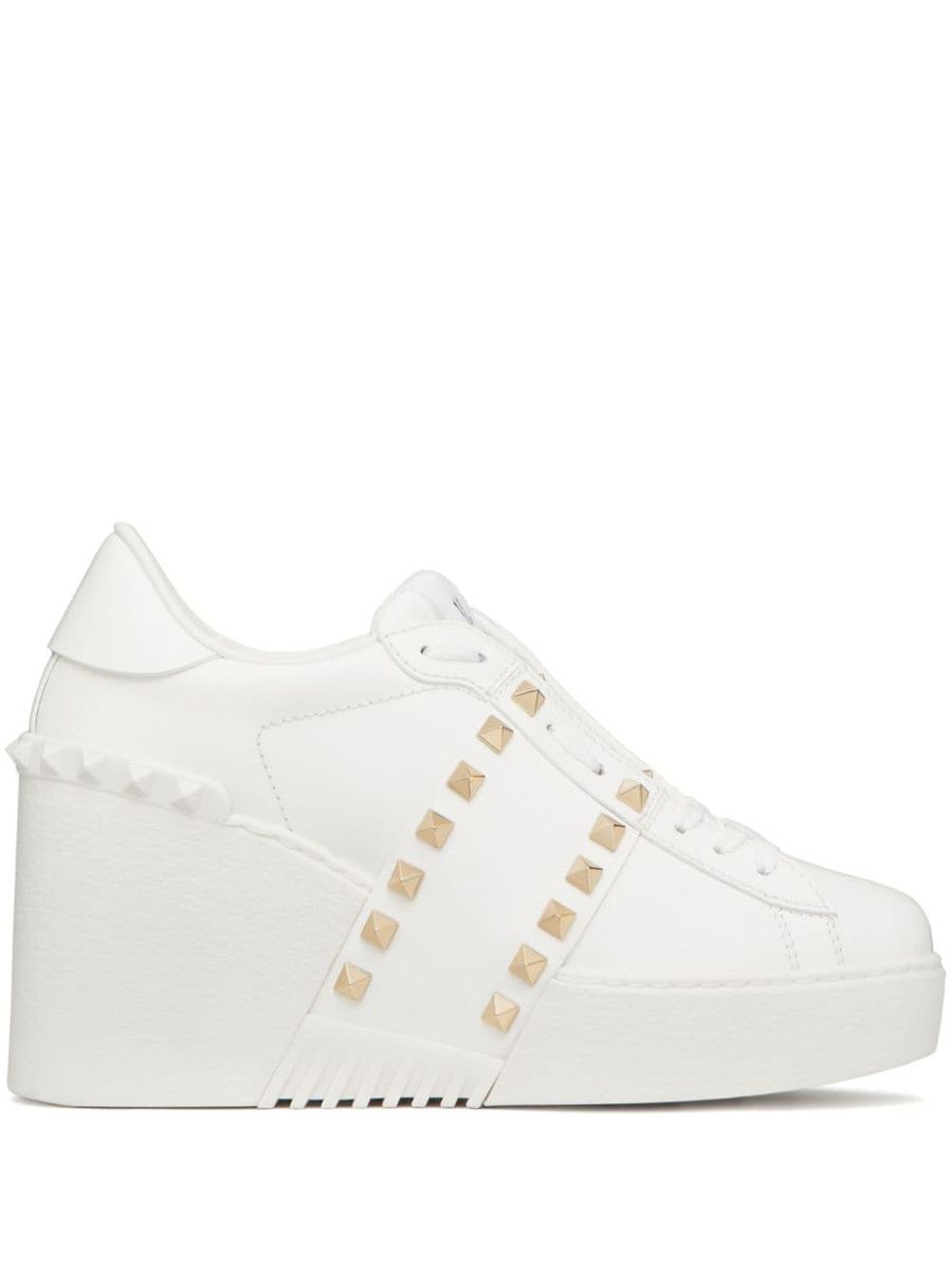 Valentino Garavani Open Disco Wedge Sneakers With In White