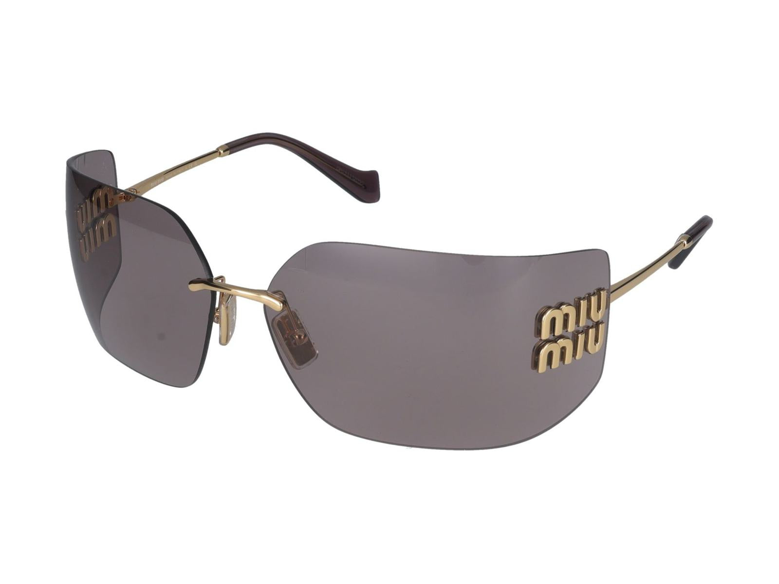 Shop Miu Miu Sunglasses In Gold