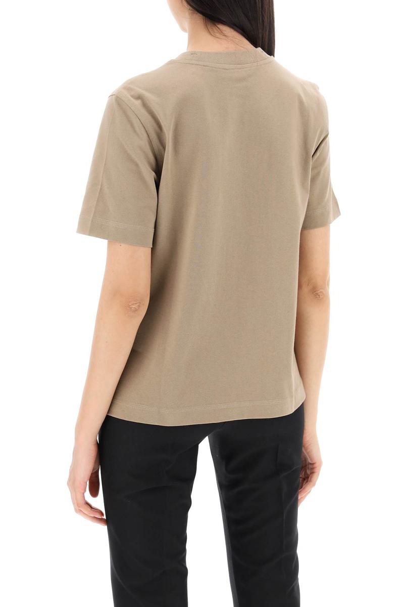 Shop Burberry T-shirt With Duck Detail In Brown