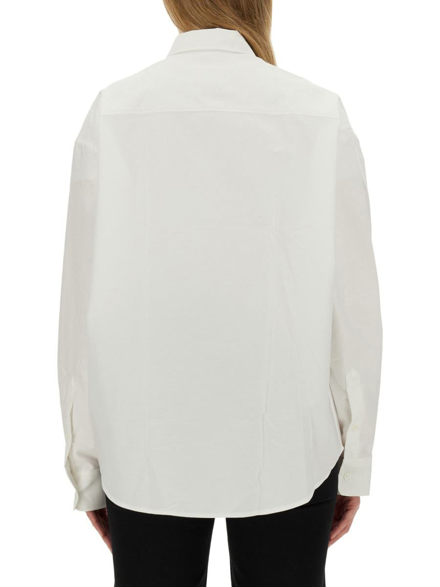 Shop Ami Alexandre Mattiussi Ami Paris Shirt With Logo Unisex In White