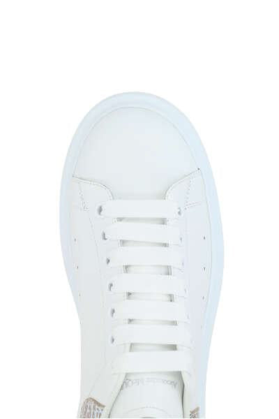 Shop Alexander Mcqueen Sneakers In White+silver