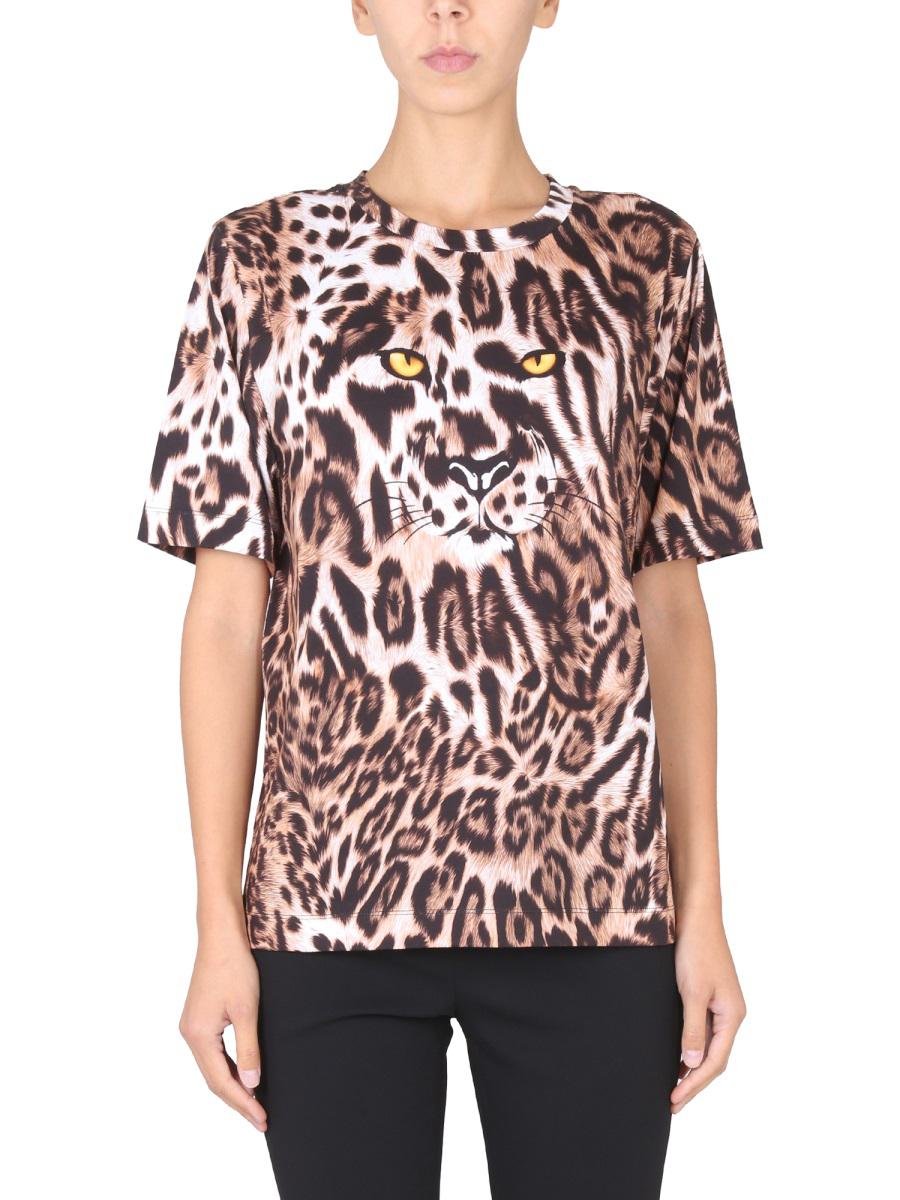 Shop Boutique Moschino Animal Print T-shirt In Multicolour