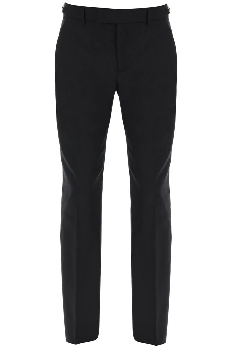 Shop Versace Tailored Pants With Medusa Details In Nero