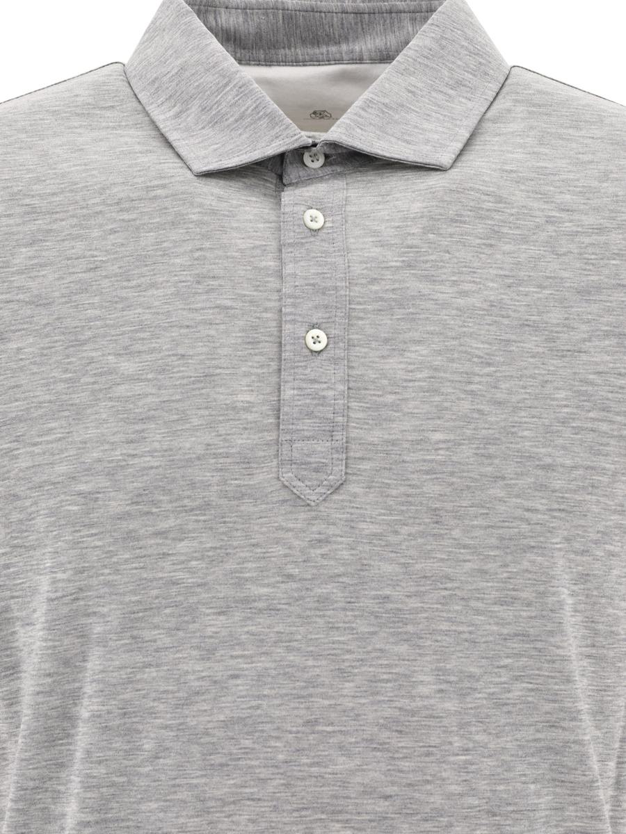 Shop Brunello Cucinelli "faux Layering" Polo Shirt In Grey