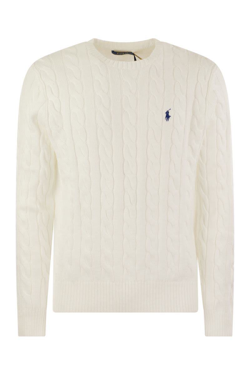 Shop Polo Ralph Lauren Plaited Cotton Jersey In White