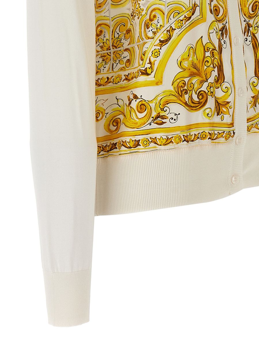 Shop Dolce & Gabbana 'maioliche' Cardigan In Yellow