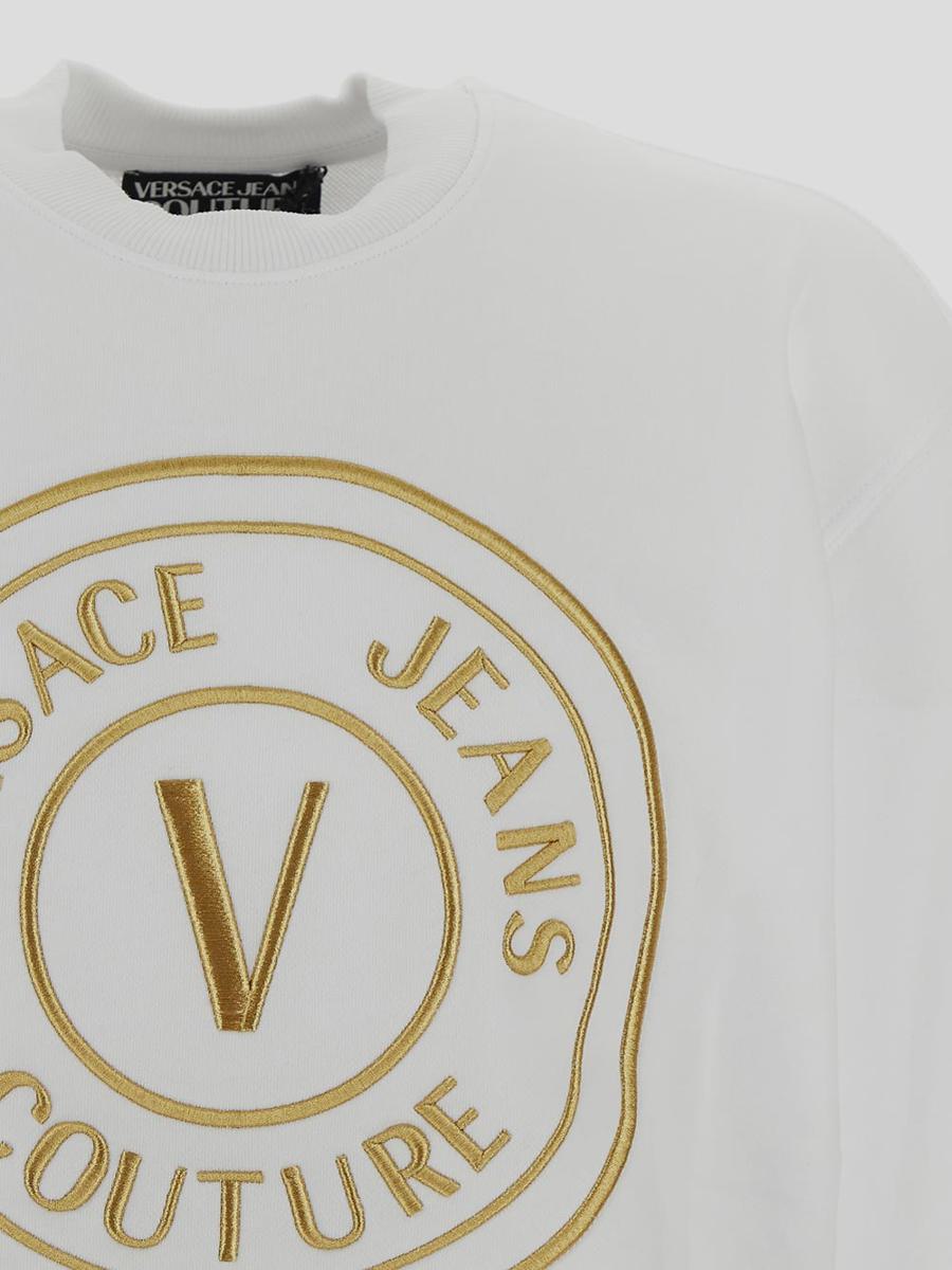 Shop Versace Jeans Couture Sweaters In Whitegold