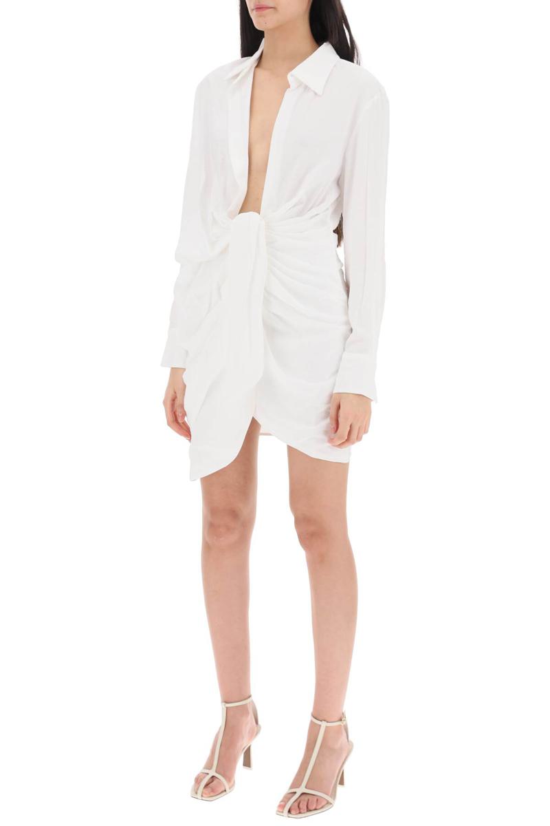 Shop Jacquemus La Robe Bahia Mini Dress In Bianco