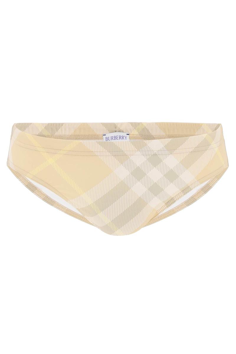 Burberry Ered Checkered Beach Swim In Gold