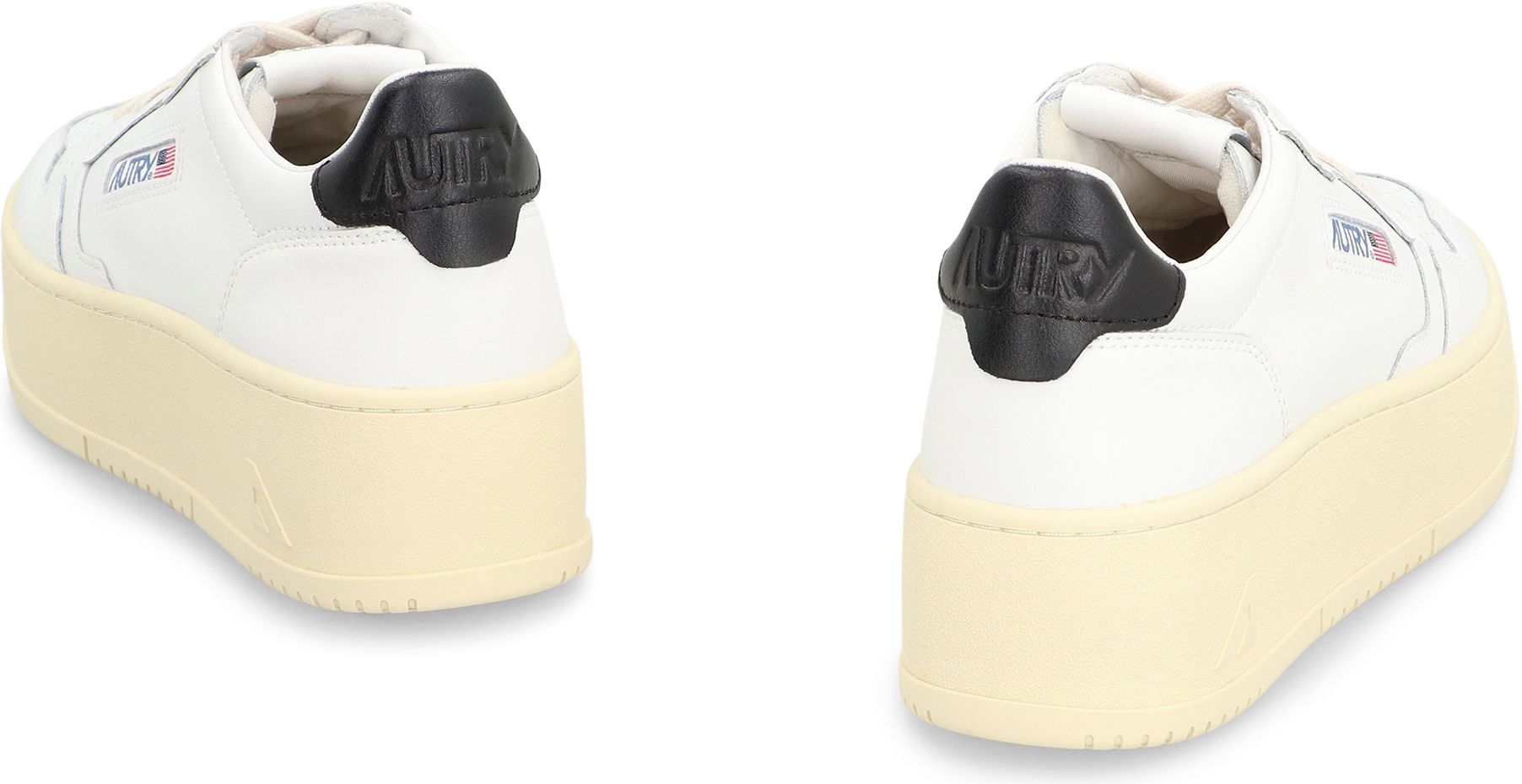 Autry Medalist Leather Platform Sneakers In White