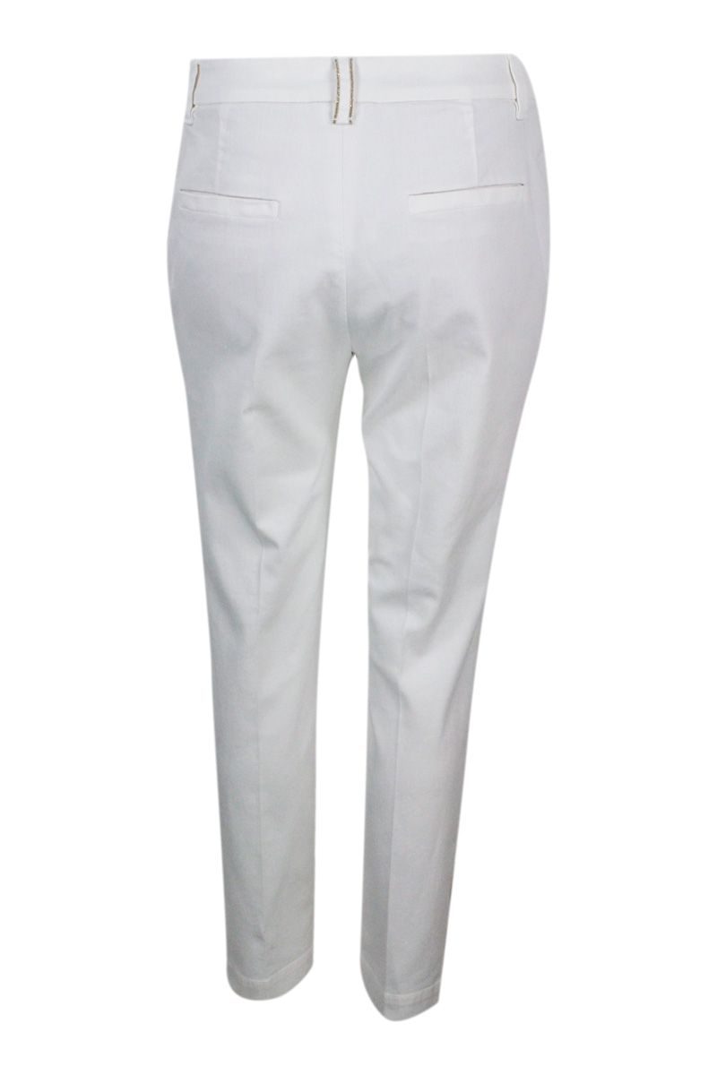 Shop Brunello Cucinelli Cigarette Trousers In White