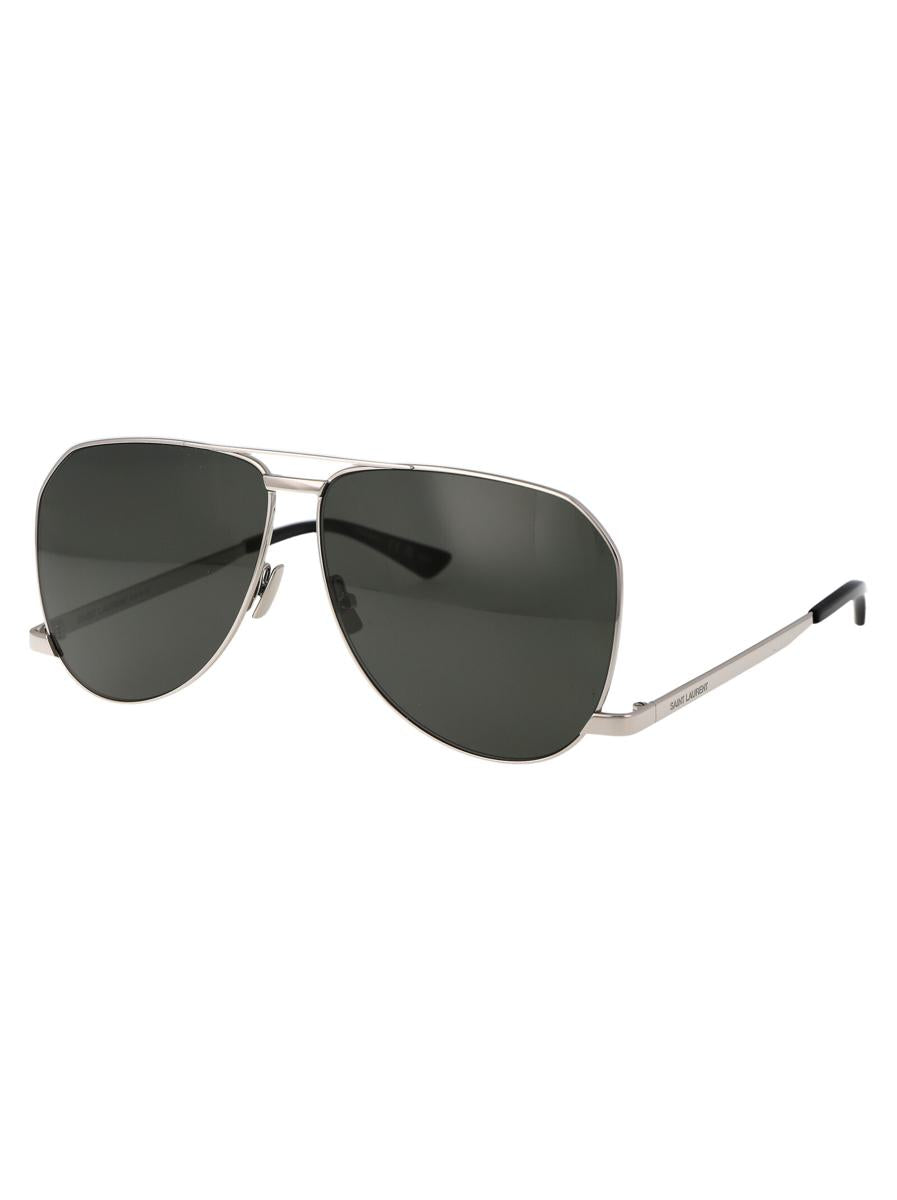 Shop Saint Laurent Sunglasses In 002 Silver Silver Grey