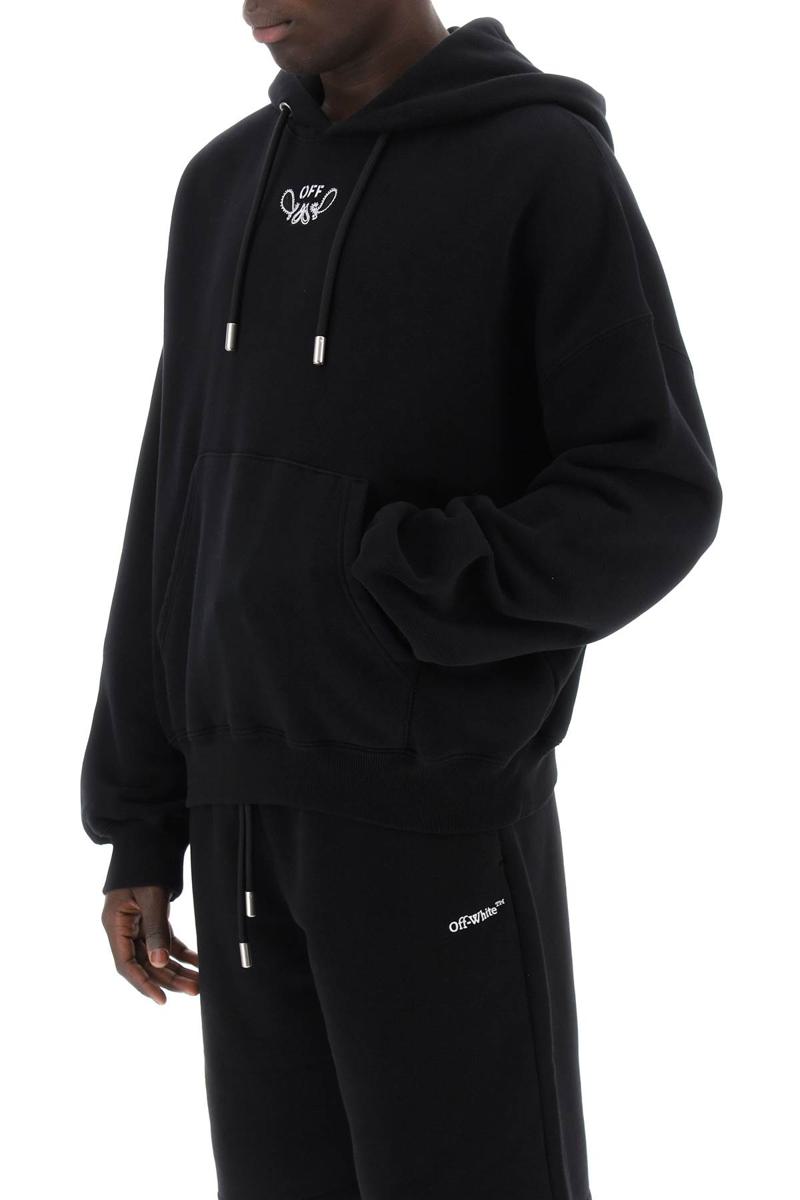 Shop Off-white Hooded Sweatshirt With Paisley In Nero