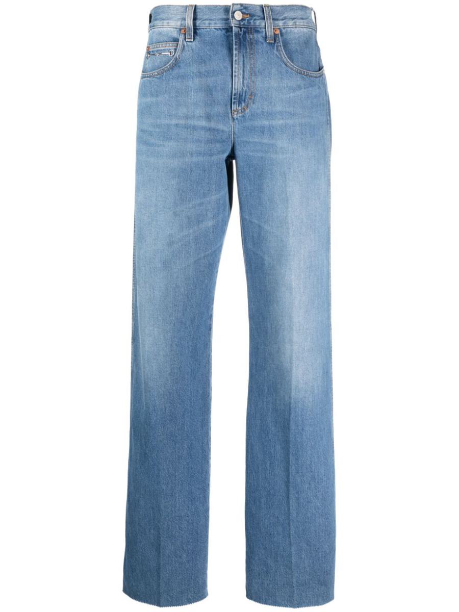 Gucci Denim Cotton Jeans In Blue