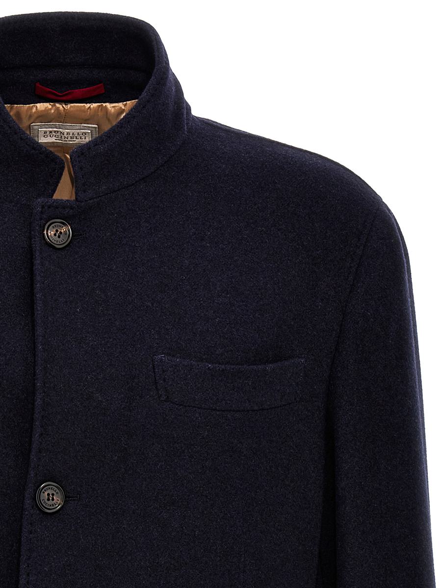 Shop Brunello Cucinelli Single-breasted Cashmere Jacket In Blue