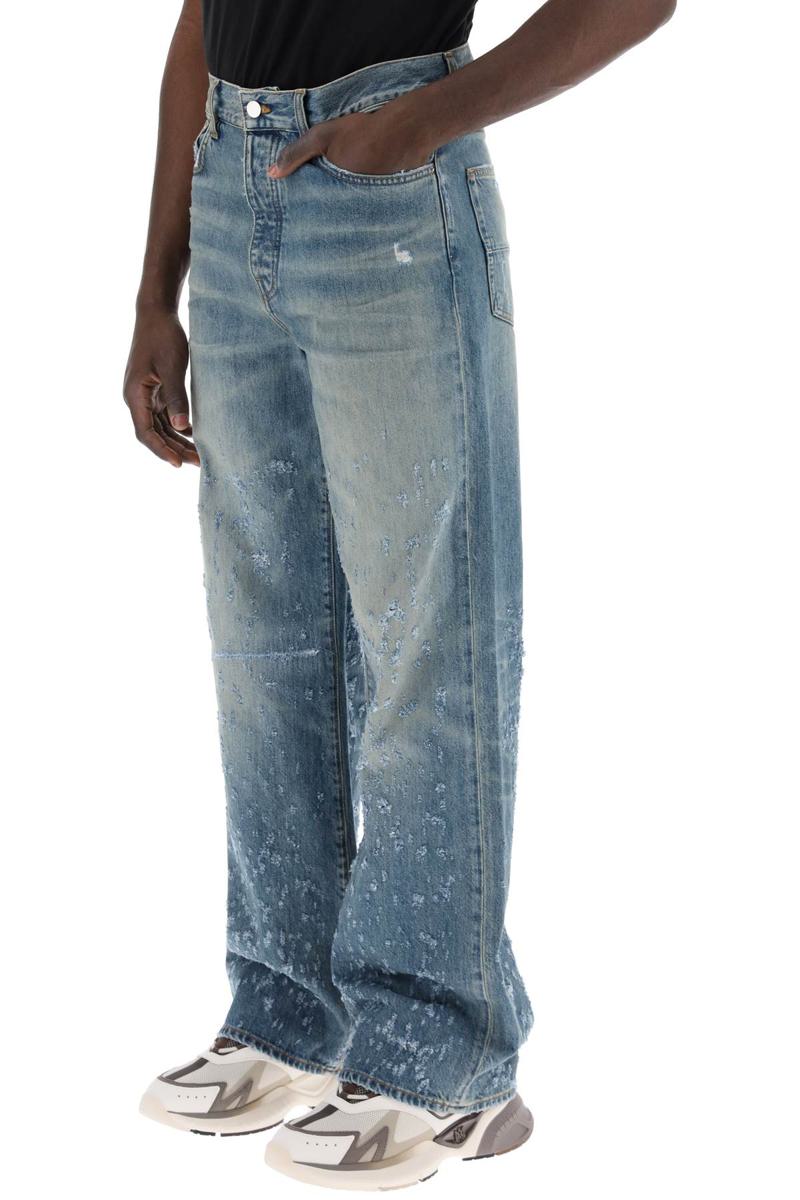 Shop Amiri Baggy Shotgun Jeans Bag In Blu