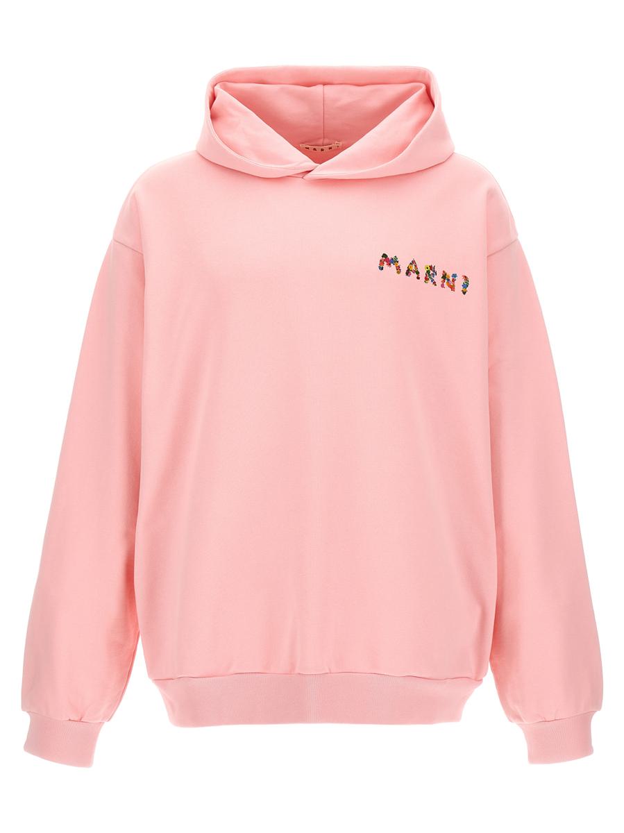 Shop Marni 'collage Bouquet' Hoodie In Pink