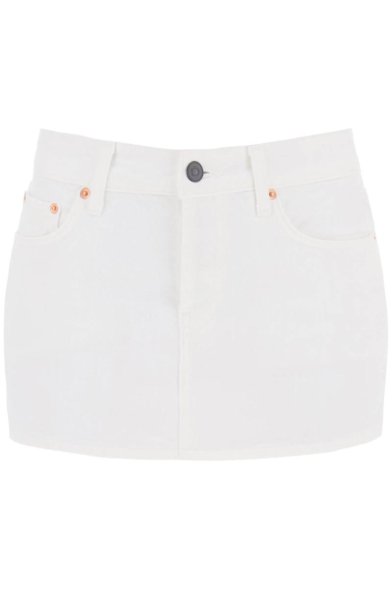 Shop Wardrobe.nyc Denim Mini Skirt In Bianco