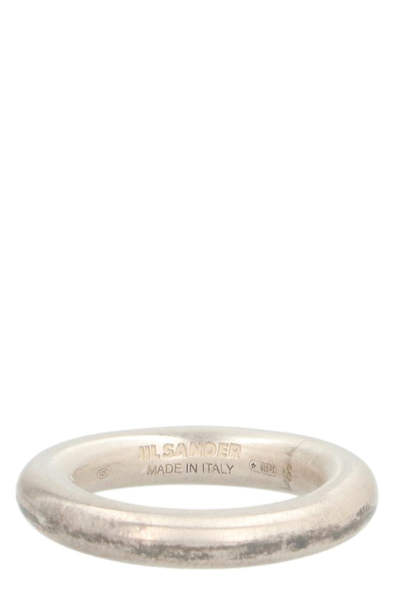 Jil Sander Gold Plated Metal Ring In Silver