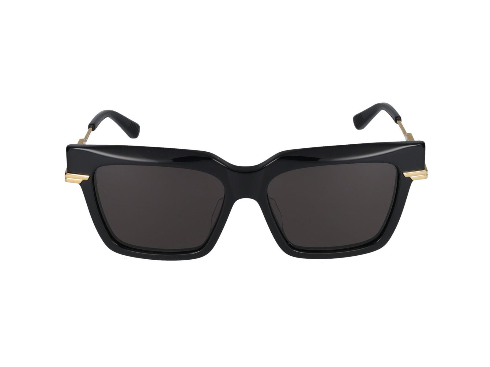 Shop Bottega Veneta Sunglasses In Black Gold Grey