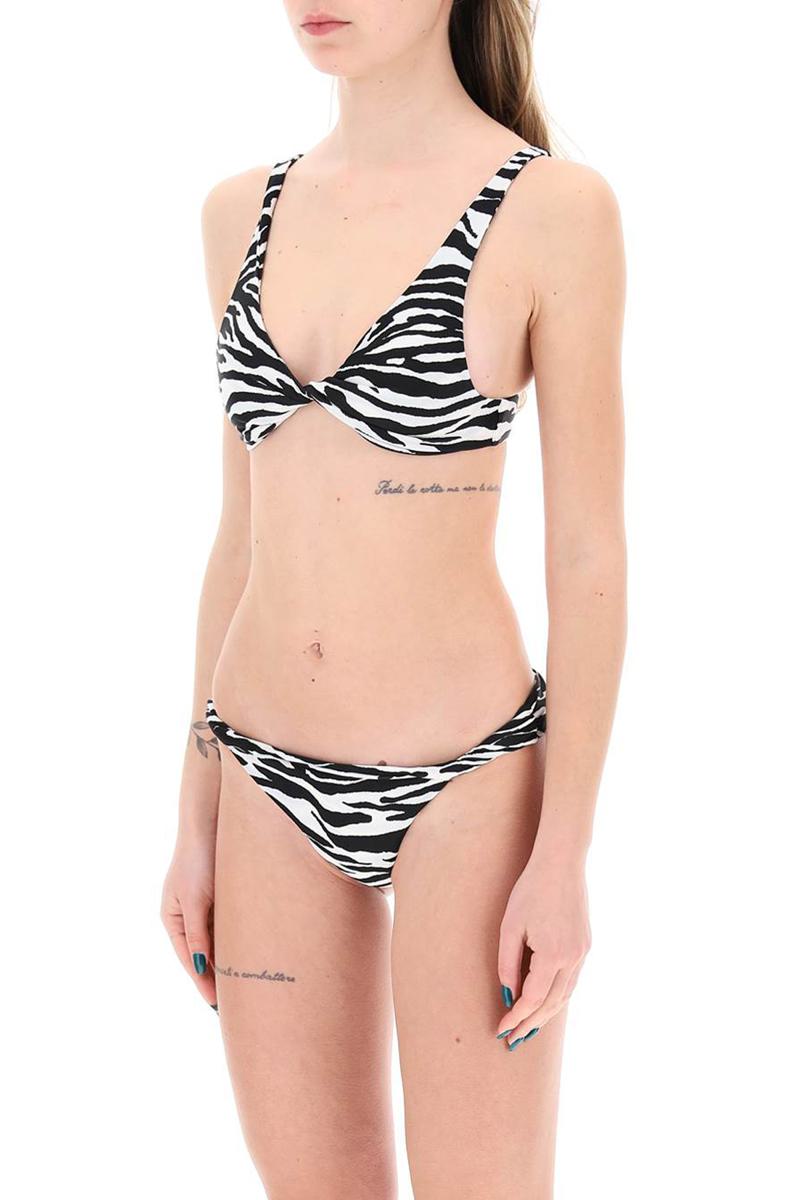 Shop Attico Animal Print Bikini Set In 8 In Bianco