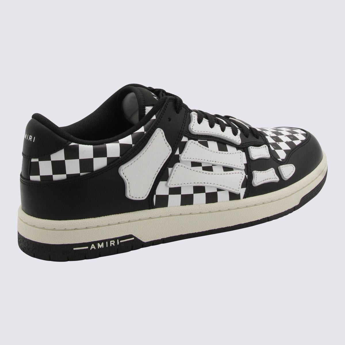 Shop Amiri Black And White Leather Sneakers