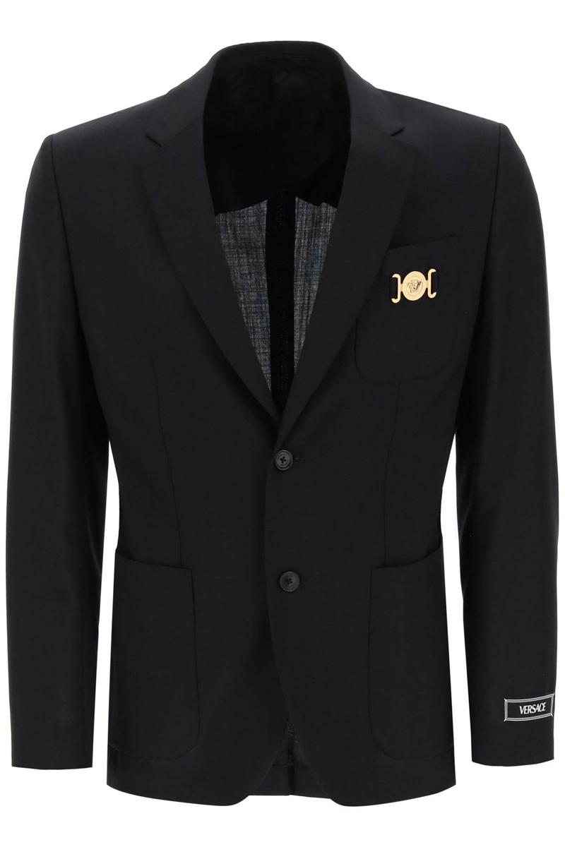 Shop Versace Medusa Biggie Single-breasted Blazer In Nero