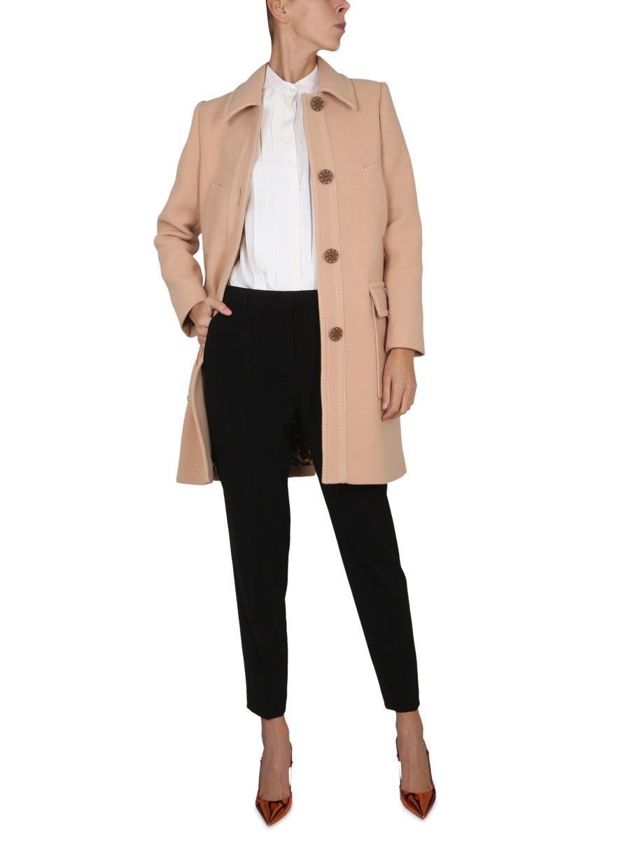 Shop Boutique Moschino Virgin Wool Coat In Beige