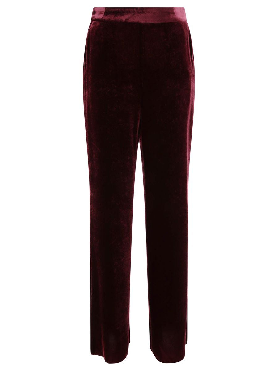 Shop Etro Velvet Trousers In Red