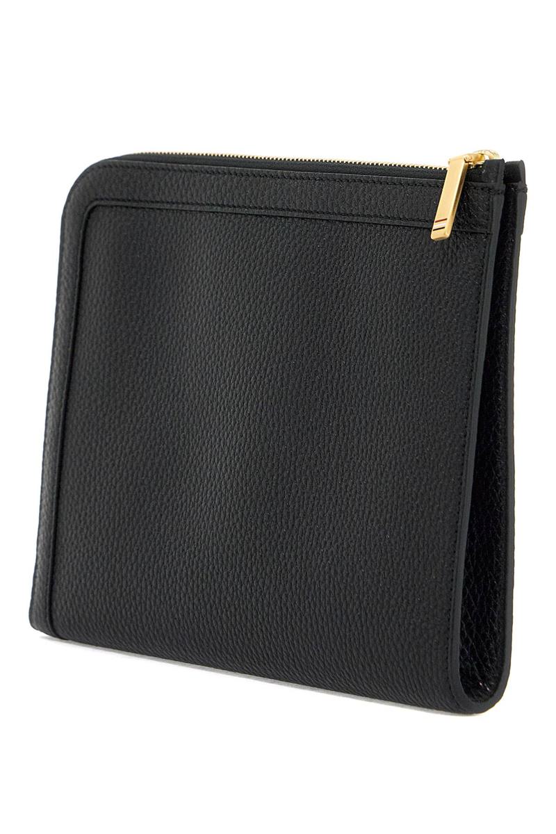 Shop Thom Browne "embossed Leather Pouch In Black