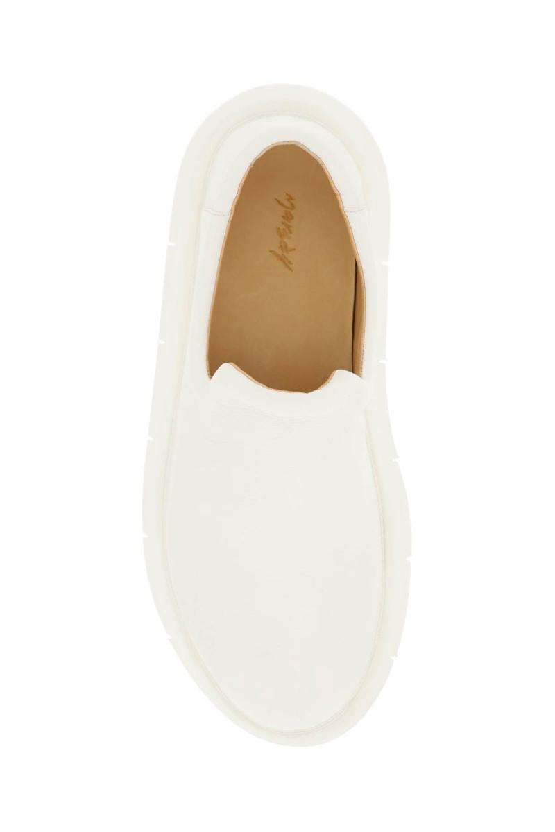 Shop Marsèll 'intagliata' Grained Leather Slip-on Shoes In Bianco