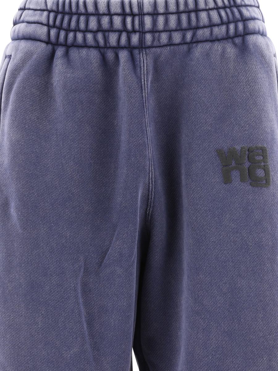 Shop Alexander Wang Joggers With Rubberised Logo In Blue