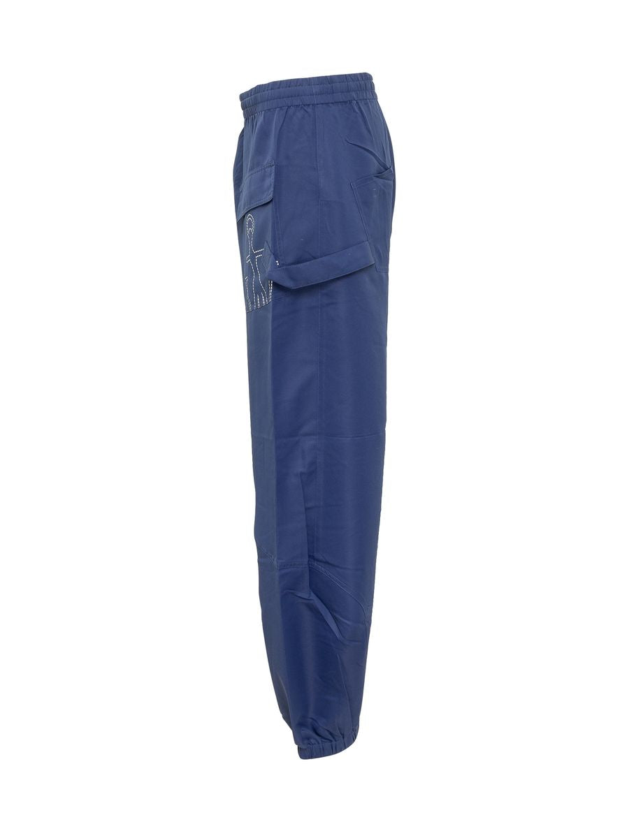Shop Jw Anderson J.w. Anderson Joggers Pants With Logo Anchor In Blue