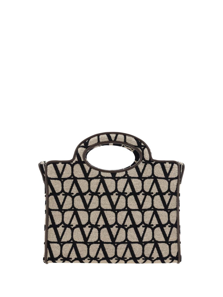 Shop Valentino Garavani Shoulder Bags In Naturale/nero/fondant