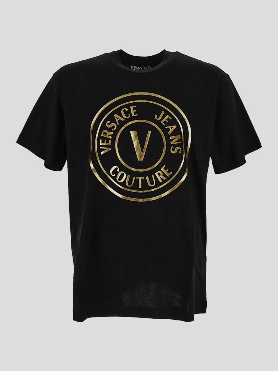 Shop Versace Jeans Couture T-shirts And Polos In Blackgold